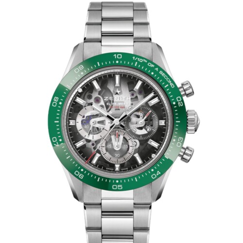クロノマスター スポーツ スケルトン 41mm スケルトン文字盤（グリーンラバーストラップ付き）