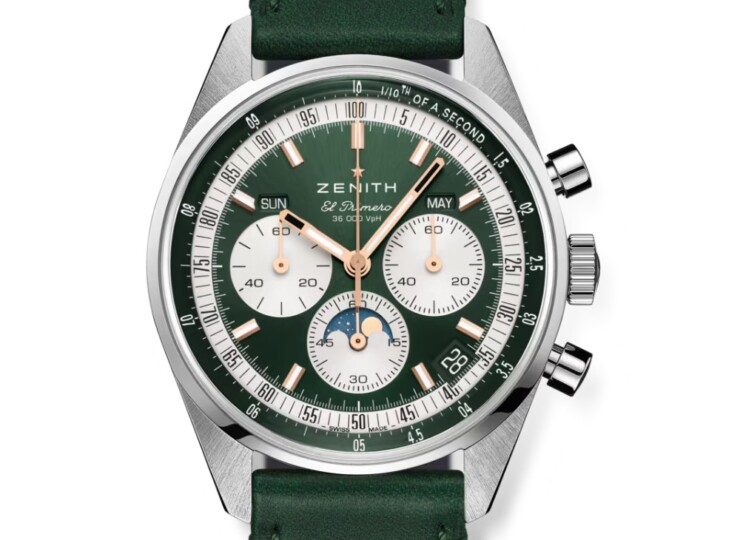 ZENITH クロノマスター オリジナル トリプルカレンダー 38mm スレートグレー文字盤 ステンレススチール ネビュラフォレスト ストラップ 03.3400.3610/40.C912