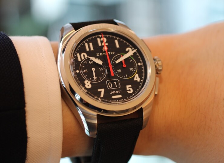 ZENITH パイロット ビッグデイト フライバック 42.5mm ブラック文字盤 ステンレススチール 03.4000.3652/21.I001