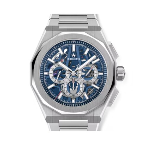 デファイ スカイライン クロノグラフ スケルトン 42mm ブルー スケルトン文字盤
