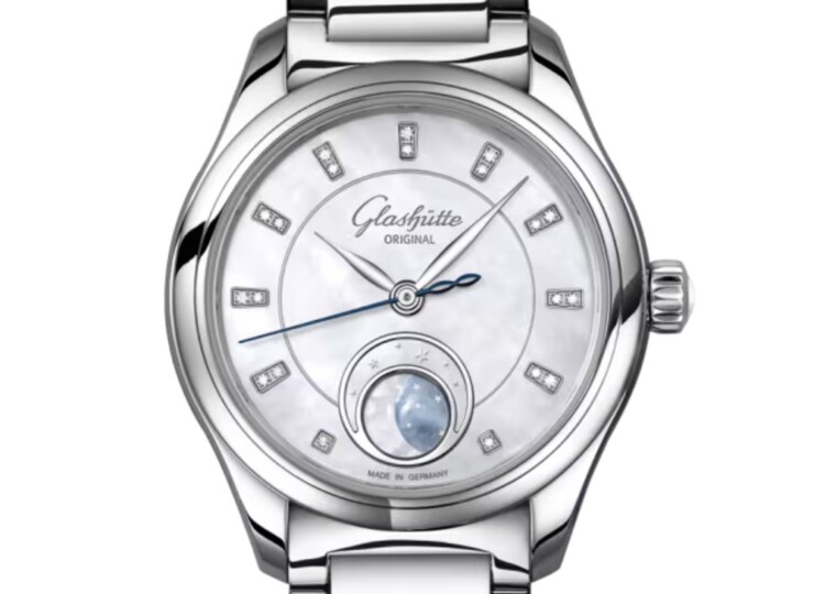 GLASHÜTTE ORIGINAL セレナーデ・ルナ 32.5mm ホワイトマザーオブパール ダイヤモンド文字盤 ステンレススティール ブレスレット（Ref.1-35-14-02-02-14） 1-35-14-02-02-14