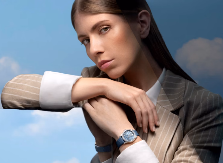 GLASHÜTTE ORIGINAL セレナーデ・ルナ 32.5mm ブルーマザーオブパール ダイヤモンド文字盤 ステンレススティール ブレスレット 1-35-14-04-12-14