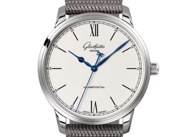 GLASHÜTTE ORIGINAL セネタ・エクセレンス 40mm シルバーグレイン文字盤 ステンレススティール グレー シンセティック 1-36-01-01-02-66