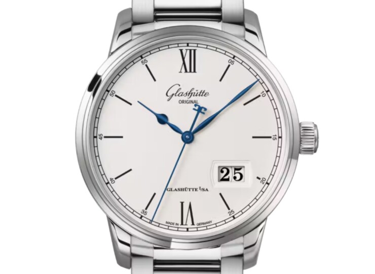 GLASHÜTTE ORIGINAL セネタ・エクセレンス・パノラマデイト 40mm シルバーグレイン文字盤 ステンレススティール ブレスレット 1-36-03-01-02-71