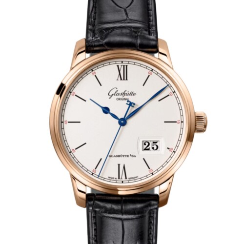 セネタ・エクセレンス・パノラマデイト 40mm シルバーグレイン文字盤 レッドゴールド