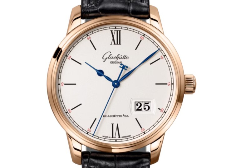 GLASHÜTTE ORIGINAL セネタ・エクセレンス・パノラマデイト 40mm シルバーグレイン文字盤 レッドゴールド 1-36-03-02-05-61