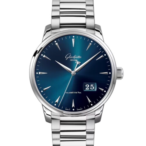 セネタ・エクセレンス・パノラマデイト 42mm ブルー文字盤 ステンレススティール ブレスレット