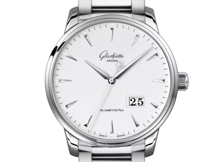 GLASHÜTTE ORIGINAL セネタ・エクセレンス・パノラマデイト 42mm ホワイト文字盤 ステンレススティール ブレスレット 1-36-03-05-02-71