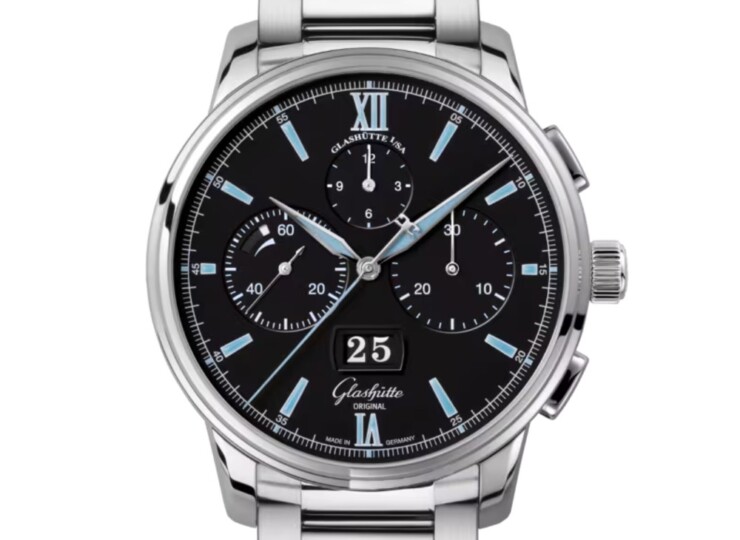 GLASHÜTTE ORIGINAL セネタ・クロノグラフ・パノラマデイト 42mm ブラック文字盤 ステンレススティール ブレスレット 1-37-01-03-02-71