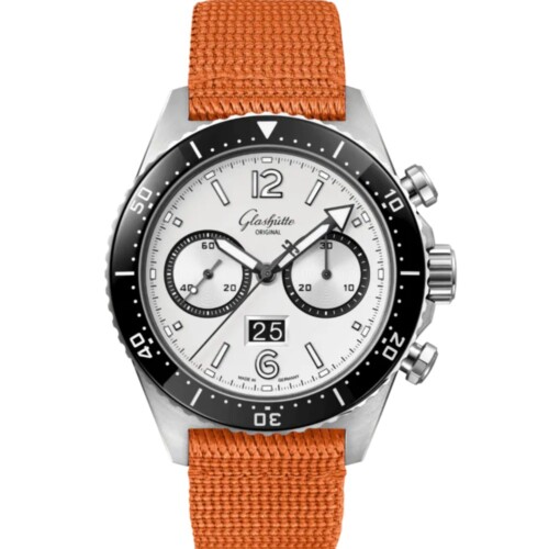 SeaQクロノグラフ 43.2mm シルバー文字盤 ステンレススティール シンセティック