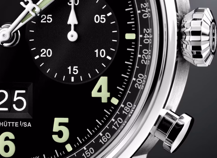 GLASHÜTTE ORIGINAL セネタ・クロノグラフ ナビゲーター 41mm マットブラック文字盤 ステンレススティール シンセティック 1-37-24-20-12-64