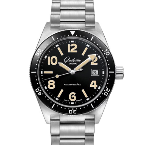 GLASHÜTTE ORIGINAL SeaQ 39.5mm ブラック文字盤 ステンレススティール ブレスレット 1-39-11-06-80-70