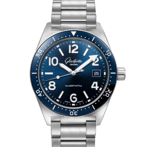 GLASHÜTTE ORIGINAL SeaQ 39.5mm ラディアントブルー文字盤 ステンレススティール ブレスレット（Ref.1-39-11-09-81-70） 1-39-11-09-81-70