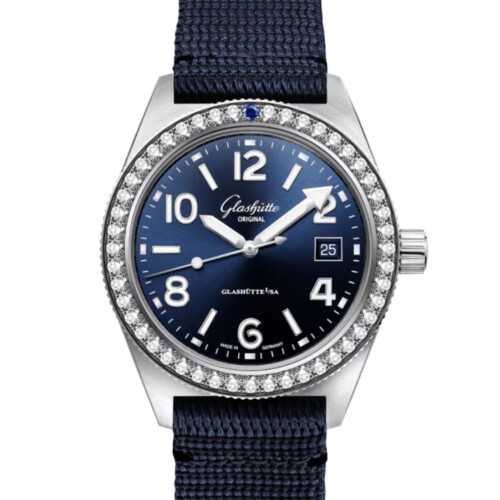 SeaQ 39.5mm ラディアントブルー文字盤 ステンレススティール ブルー シンセティック（Ref.1-39-11-09-82-34）