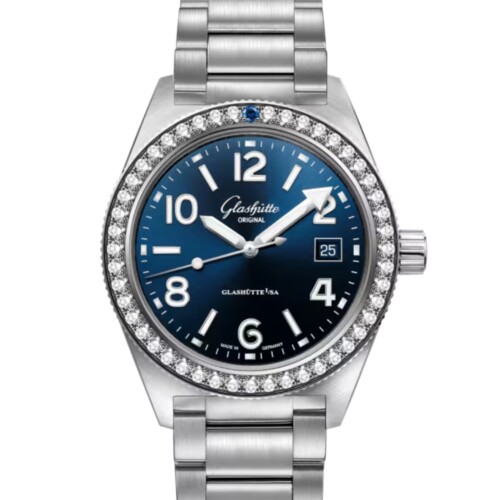 GLASHÜTTE ORIGINAL SeaQ 39.5mm ラディアントブルー文字盤 ステンレススティール ブレスレット（Ref.1-39-11-09-82-70） 1-39-11-09-82-70