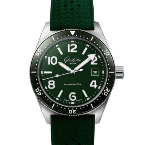GLASHÜTTE ORIGINAL SeaQ 39.5mm リードグリーン文字盤 ステンレススティール グリーン ラバーストラップ 1-39-11-13-83-37