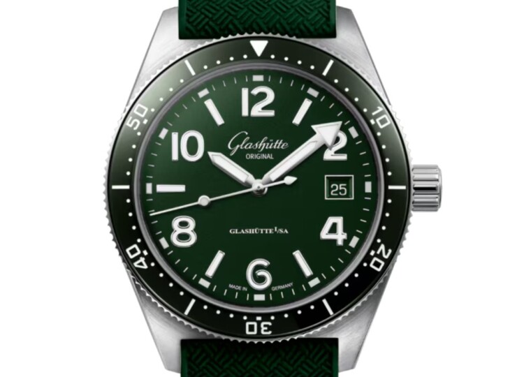 GLASHÜTTE ORIGINAL SeaQ 39.5mm リードグリーン文字盤 ステンレススティール グリーン ラバーストラップ 1-39-11-13-83-37