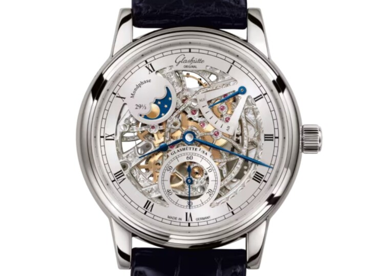GLASHÜTTE ORIGINAL セネタ・ムーンフェイズ・スケルトン 42mm シルバー スケルトン文字盤 1-49-13-15-04-30