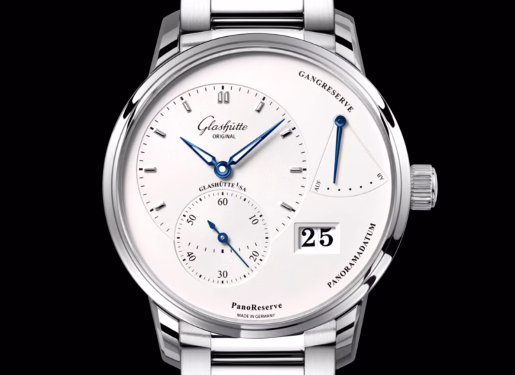 GLASHÜTTE ORIGINAL パノリザーブ 40mm シルバー文字盤 ステンレススティール ブレスレット 1-65-01-22-12-71