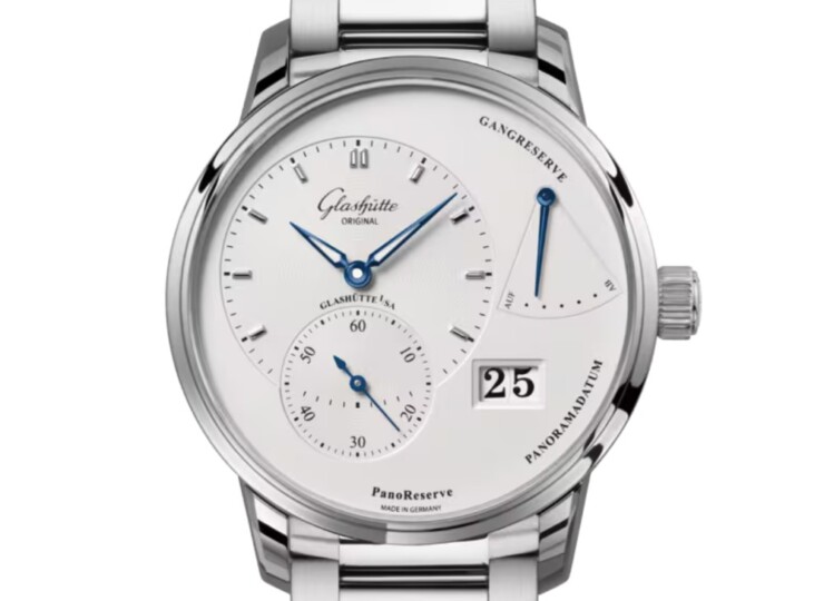 GLASHÜTTE ORIGINAL パノリザーブ 40mm シルバー文字盤 ステンレススティール ブレスレット 1-65-01-22-12-71