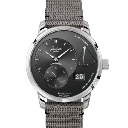パノリザーブ 40mm ルテニウム文字盤 ステンレススティール グレー シンセティック