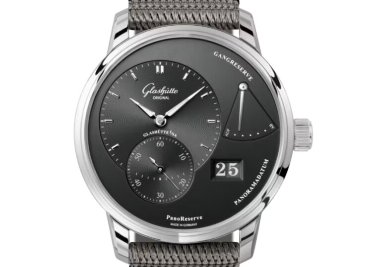 GLASHÜTTE ORIGINAL パノリザーブ 40mm ルテニウム文字盤 ステンレススティール グレー シンセティック 1-65-01-23-12-66