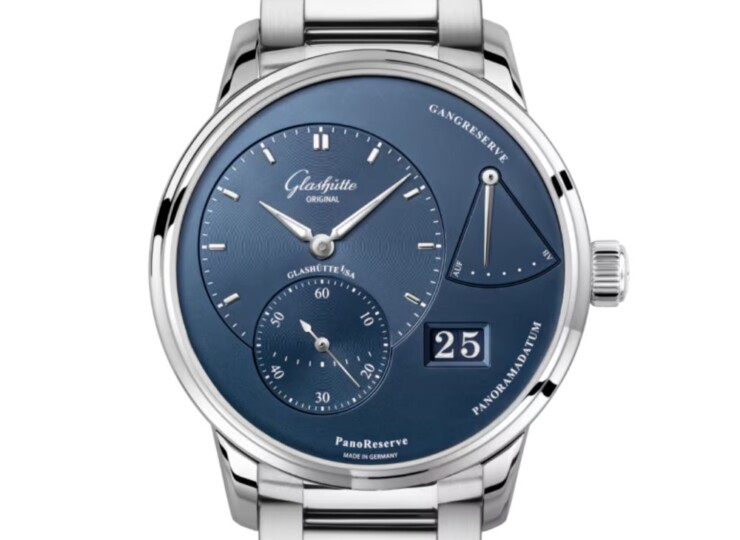 GLASHÜTTE ORIGINAL パノリザーブ 40mm ブルー文字盤 ステンレススティール ブレスレット 1-65-01-26-12-71