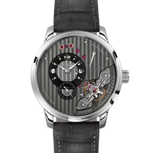 パノインバース 42mm ブラック文字盤 ステンレススティール グレー ルイジアナ・アリゲーター・ストラップ