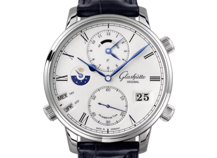 GLASHÜTTE ORIGINAL セネタ・コスモポリト 44mm シルバーグレイン文字盤 ホワイトゴールド 1-89-02-01-04-30