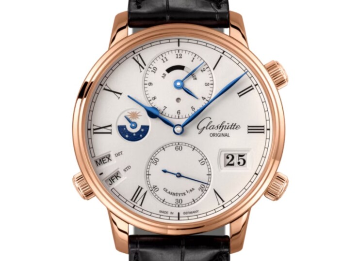 GLASHÜTTE ORIGINAL セネタ・コスモポリト 44mm シルバーグレイン文字盤 レッドゴールド 1-89-02-01-05-61