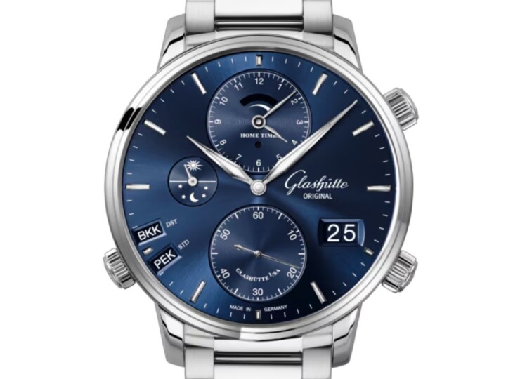GLASHÜTTE ORIGINAL セネタ・コスモポリト 44mm ブルー文字盤 ステンレススティール ブレスレット 1-89-02-05-02-70