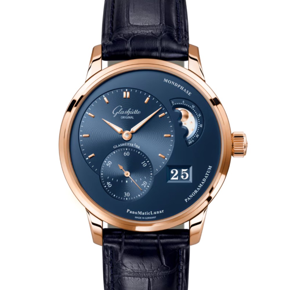 GLASHÜTTE ORIGINAL パノマティックルナ 40mm ブルー文字盤 レッドゴールド 1-90-02-11-35-61