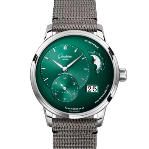 パノマティックルナ 40mm グリーンブラック文字盤 ステンレススティール グレー シンセティック