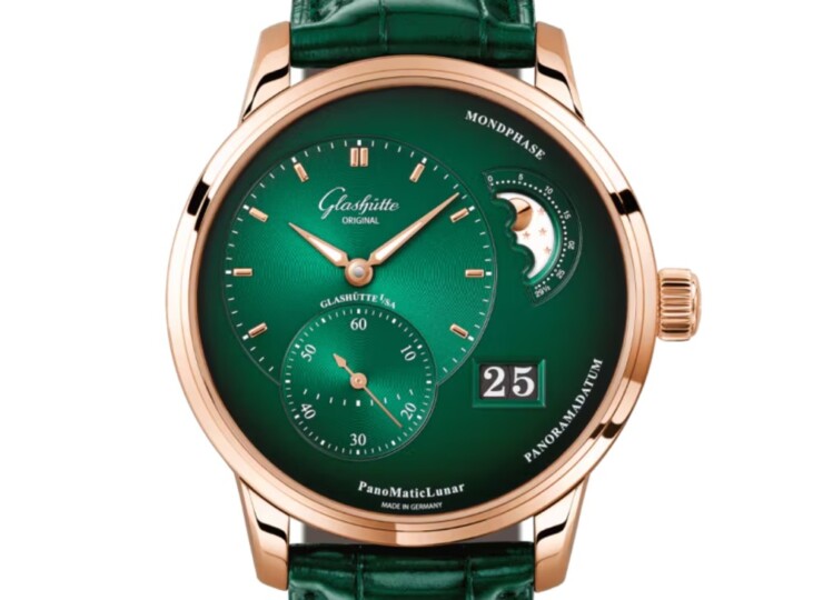 GLASHÜTTE ORIGINAL パノマティックルナ 40mm グリーンブラック文字盤 レッドゴールド 1-90-02-23-35-61