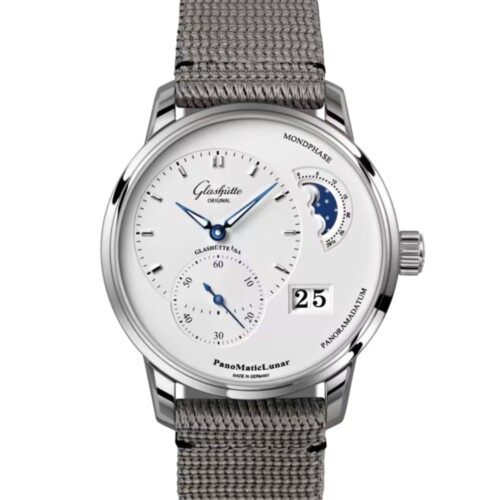 パノマティックルナ 40mm シルバー文字盤 ステンレススティール グレー シンセティック