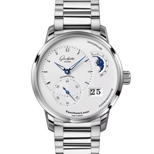 GLASHÜTTE ORIGINAL パノマティックルナ 40mm シルバー文字盤 ステンレススティール ブレスレット 1-90-02-42-32-71
