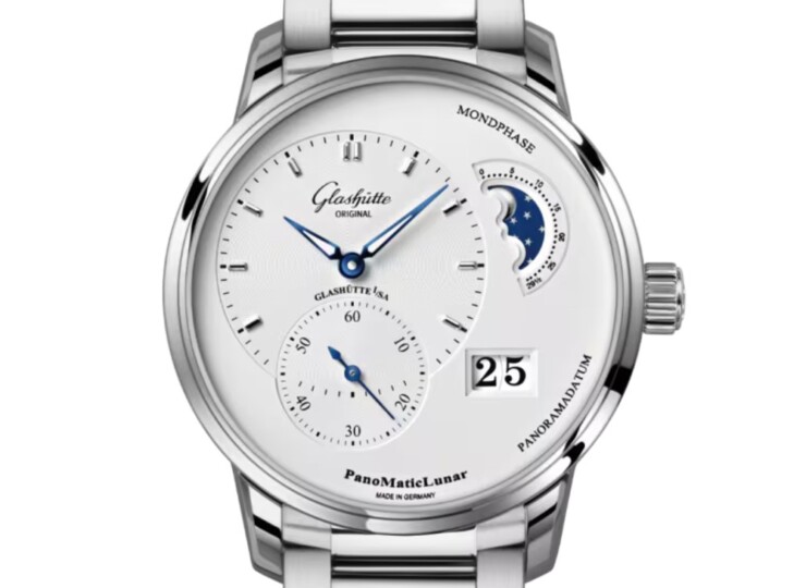 GLASHÜTTE ORIGINAL パノマティックルナ 40mm シルバー文字盤 ステンレススティール ブレスレット 1-90-02-42-32-71
