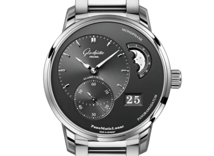 GLASHÜTTE ORIGINAL パノマティックルナ 40mm ルテニウム文字盤 ステンレススティール ブレスレット 1-90-02-43-32-71
