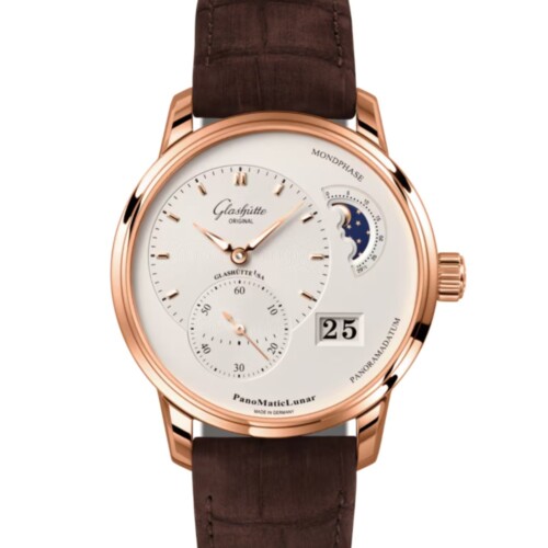 パノマティックルナ 40mm シルバー文字盤 レッドゴールド ブラウン ルイジアナ・アリゲーター・ストラップ