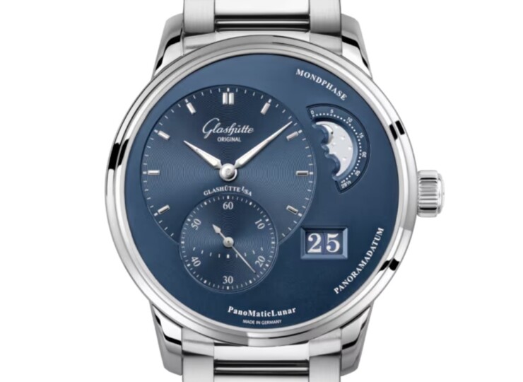 GLASHÜTTE ORIGINAL パノマティックルナ 40mm ブルー文字盤 ステンレススティール ブレスレット 1-90-02-46-32-71