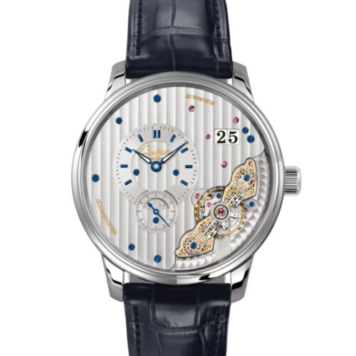 パノマティックインバース 42mm ロジウム文字盤 ステンレススティール ブルー ルイジアナ・アリゲーター・ストラップ