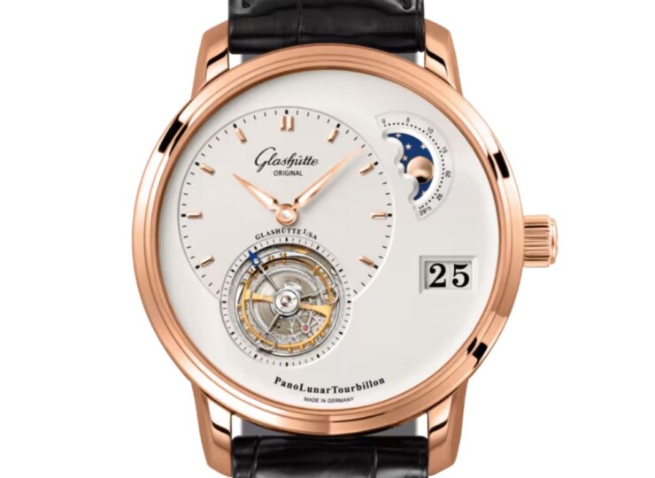 GLASHÜTTE ORIGINAL パノルナ・トゥールビヨン 40mm シルバー文字盤 レッドゴールド ブラック ルイジアナ・アリゲーター・ストラップ 1-93-02-05-05-04