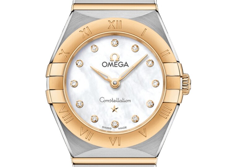 OMEGA コンステレーション 25mm ホワイト文字盤 ステンレススティール＆イエローゴールド ブレスレット 131.20.25.60.55.002