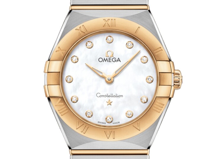 OMEGA コンステレーション 28mm ホワイト文字盤 ステンレススティール＆イエローゴールド 131.20.28.60.55.002