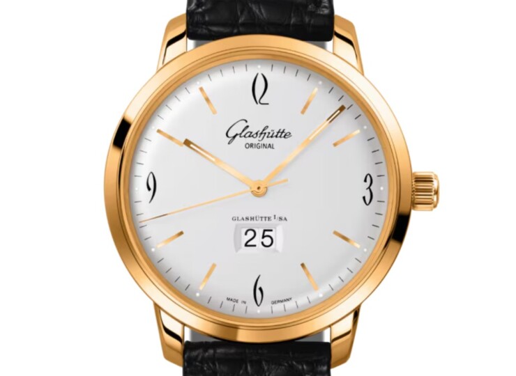 GLASHÜTTE ORIGINAL シックスティーズ・パノラマデイト 42mm シルバー文字盤 ローズゴールド 2-39-47-01-01-04