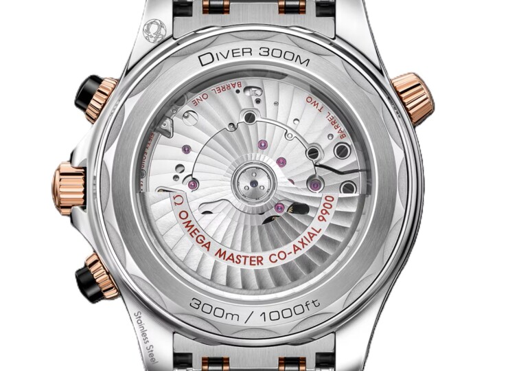 OMEGA シーマスター ダイバー300M クロノグラフ 44mm ブラック文字盤 ステンレススティール&セドナゴールド ブレスレット 210.20.44.51.01.001