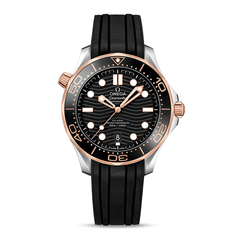 OMEGA シーマスター ダイバー300M 42mm ブラック文字盤 ステンレススティール&セドナゴールド ラバーストラップ 210.22.42.20.01.002
