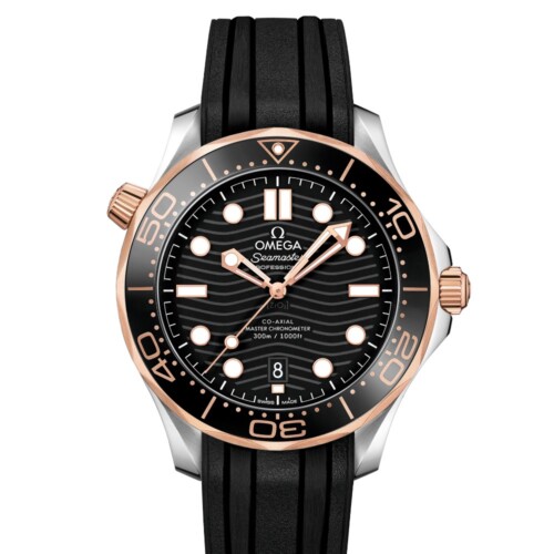 シーマスター ダイバー300M 42mm ブラック文字盤 ステンレススティール＆セドナゴールド ラバーストラップ