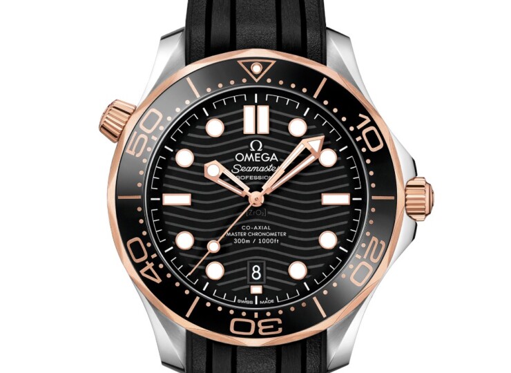 OMEGA シーマスター ダイバー300M 42mm ブラック文字盤 ステンレススティール&セドナゴールド ラバーストラップ 210.22.42.20.01.002