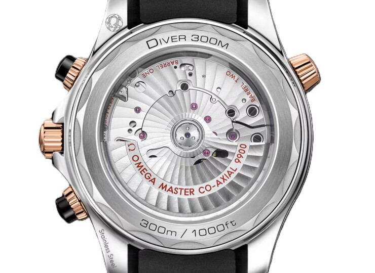 OMEGA シーマスター ダイバー300M クロノグラフ 44mm ブラック文字盤 ステンレススティール＆セドナゴールド ラバーストラップ 210.22.44.51.01.001